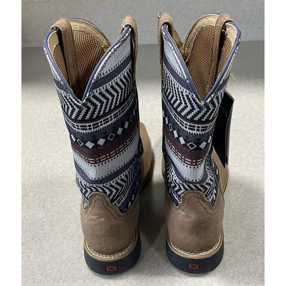 Twisted X Children's Size 4M Hooey Aztec Print /Brown Square Toe Boots -Western